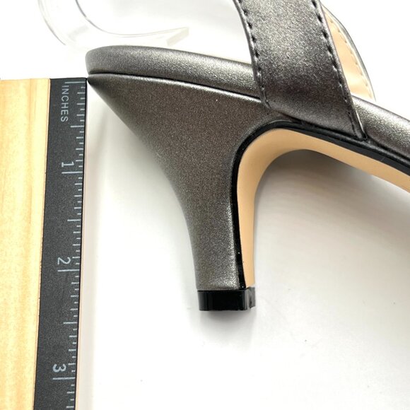 7.5W WIDE WIDTH Touch Ups Womens Amara Pewter Silver Dress Sandals Heels Shoes - Picture 12 of 13